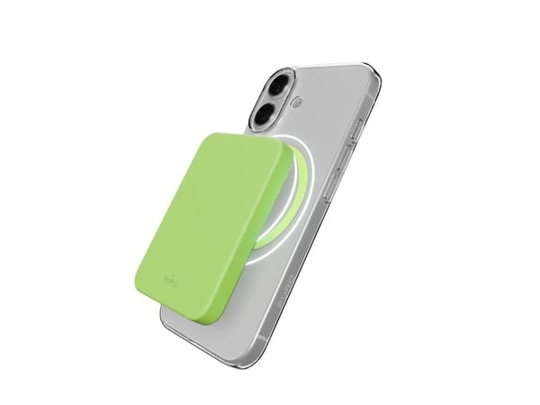 Puro Lite Mag TPU+PC-kompatibelt etui med MagSafe for iPhone 17 - gjennomsiktig med grønn ring