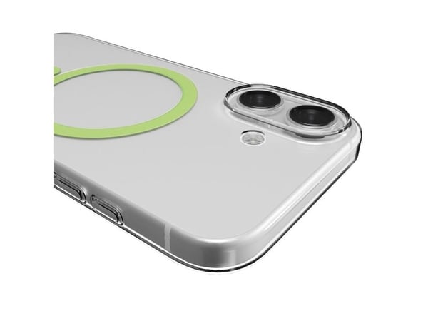 Puro Lite Mag TPU+PC-kompatibelt etui med MagSafe for iPhone 17 - gjennomsiktig med grønn ring
