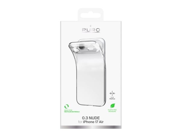 Puro 0.3 Nude ultratynt TPU-deksel til iPhone 17 Air - transparent