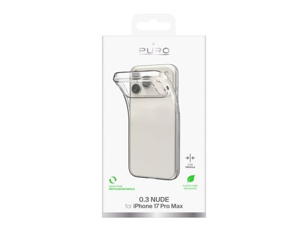 Puro 0.3 Nude Ultra-Slim TPU-deksel for iPhone 17 Pro Max - Klar