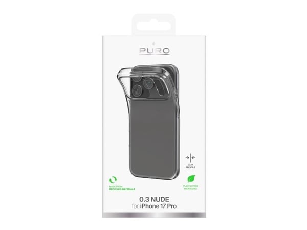 Puro 0.3 Nude Ultra-Slim TPU-etui for iPhone 17 Pro - gjennomsiktig