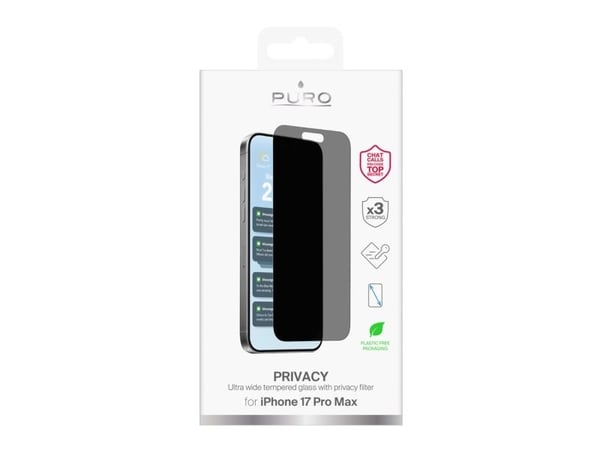 PURO PUSDGPRIPHONE17P69, Apple, iPhone 17 Pro Max, Ripebestandig, Svart, 1 stykker