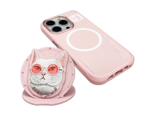Nimmy Glasses Cool Cat MagSafe-etui for iPhone 16 Pro - Pink