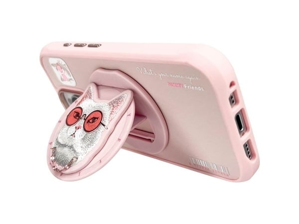 Nimmy Glasses Cool Cat MagSafe-etui for iPhone 16 Pro - Pink