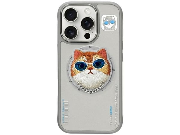 Nimmy Glasses Cool Cat MagSafe-deksel for iPhone 16 Pro - grå