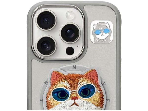 Nimmy Glasses Cool Cat MagSafe-deksel for iPhone 16 Pro - grå