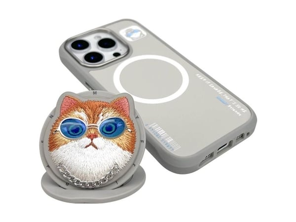 Nimmy Glasses Cool Cat MagSafe-deksel for iPhone 16 Pro - grå