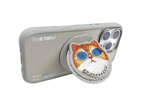 Nimmy Glasses Cool Cat MagSafe-deksel for iPhone 16 Pro - grå