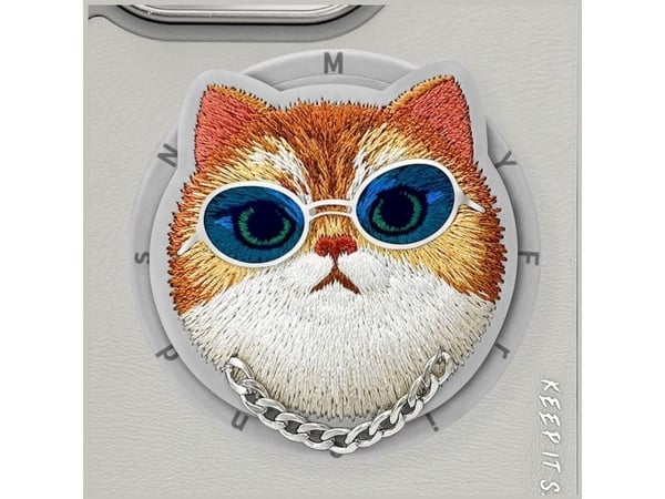 NIMMY futeral GLASSES COOL CAT kompatybilny z MagSafe do IPHONE 16 Pro szary