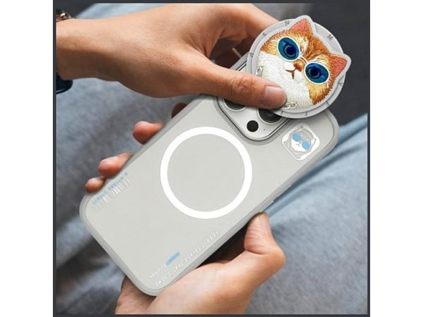 NIMMY futeral GLASSES COOL CAT kompatybilny z MagSafe do IPHONE 16 Pro szary