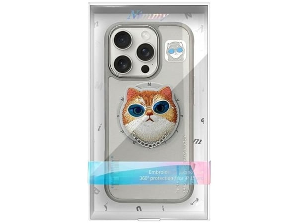 NIMMY futeral GLASSES COOL CAT kompatybilny z MagSafe do IPHONE 16 Pro szary