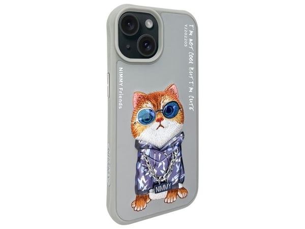 Nimmy iPhone 15 6,1" deksel grå/grå - Cool Cat