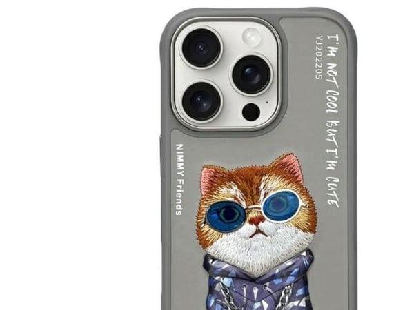 Nimmy Apple iPhone 16 Pro 6,3" skal mobilskydd grå Glasses Cool Cat