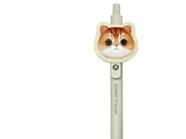 Nimmy sett 2-i-1 notatbok + penn khaki farge Big Eyed Pet 2.0 Kat