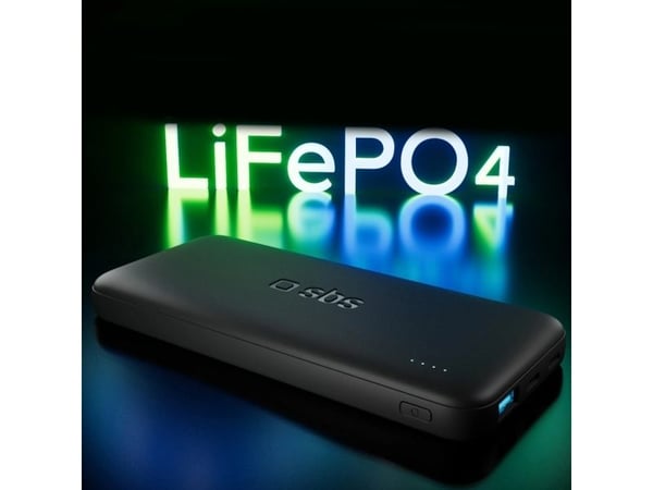 SBS TTBB10000PO4K, 10000 mAh, litiumjernfosfat (LiFePO4), svart