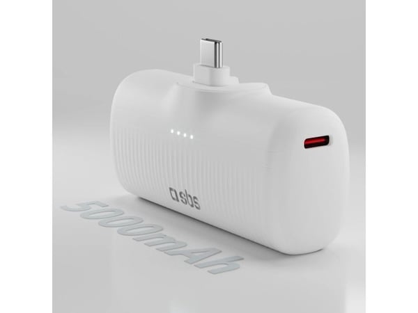 SBS TEBB5000PLUGWGRS, 5000 mAh, Hvit