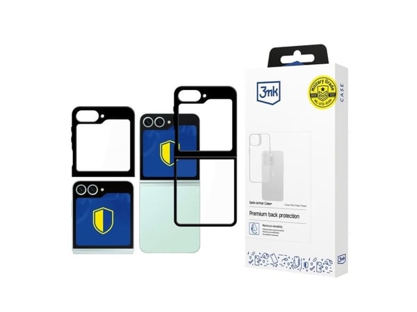 3MK Satin Armor Case+, Etui, Samsung, Galaxy Z Flip 6, 17 cm (6.7"), Sort, Gjennomsiktig