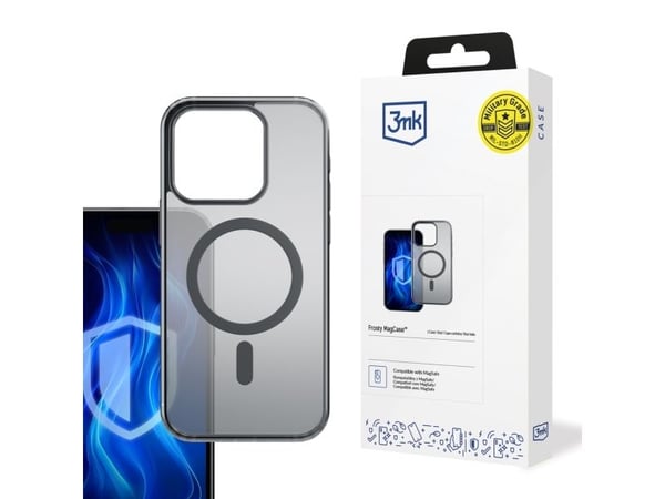 3MK Frosty MagCase, Etui, Apple, iPhone 16 Pro, 16 cm (6.3"), Svart, Gjennomsiktig