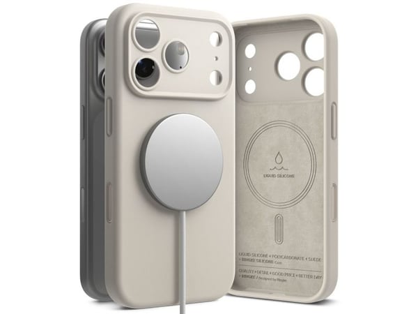 Ringke silikonglass magnetiskt MagSafe-skal till iPhone 17 Pro - beige