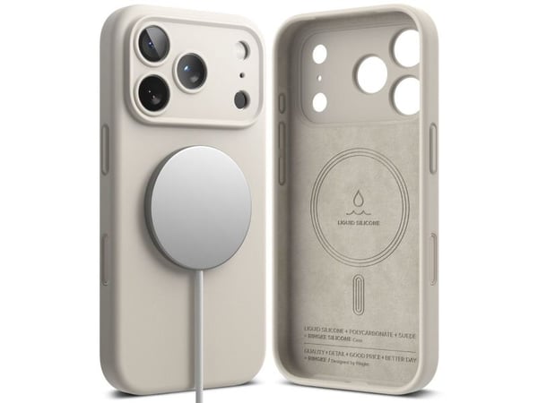 Ringke silikonglass magnetiskt MagSafe-skal till iPhone 17 Pro - beige