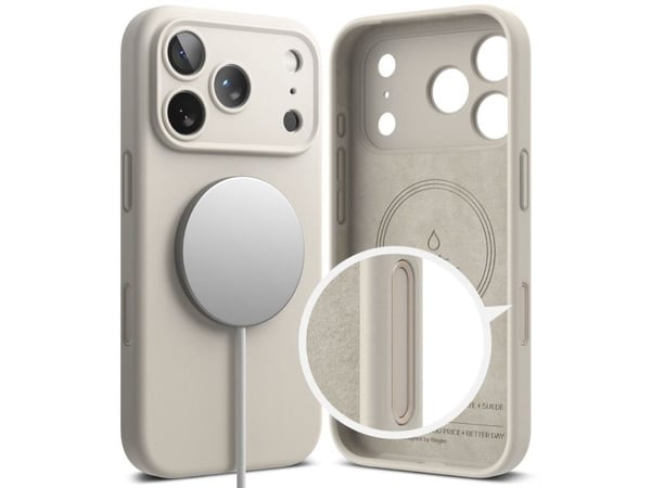 Ringke silikonglass magnetiskt MagSafe-skal till iPhone 17 Pro - beige