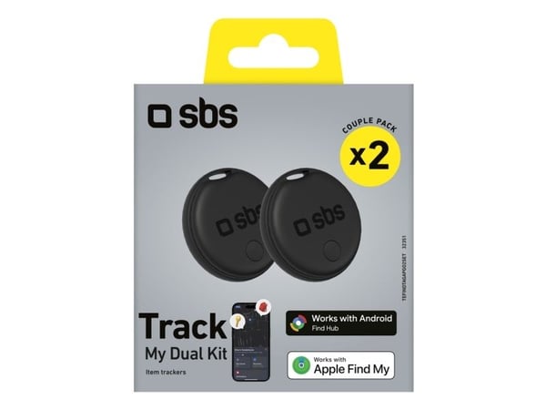 SBS TEFINDTAGAPGO2SET, Universaali, Etsin, musta, 20 m, 60 dB, CR2032
