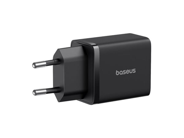 Baseus P10111404113-00 Cube USB-C / USB-A 30W nettlader, svart (P10111404113-00)