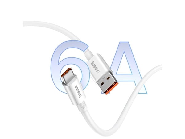 Baseus Superior Series USB-A - USB-C 100W-kabel 1,5 m - hvit