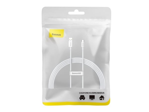 Baseus Superior Series USB-A - USB-C 100W-kabel 1,5 m - hvit