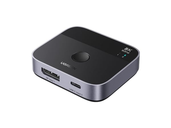 USB-hub Ugreen Switch DisplayPort/USB-C till USB-C - grå