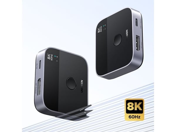 USB-hub Ugreen Switch DisplayPort/USB-C till USB-C - grå