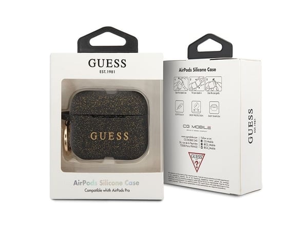 Guess ring silikondeksel til AirPods Pro - svart og gull