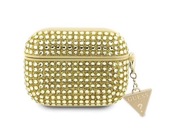 Guess GUAP2HDGTPD AirPods Pro 2 cover gold/gold Rhinestone Triangle Charm