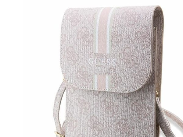 Guess Guess 4G Stripes – crossbody-veske til telefon (rosa)