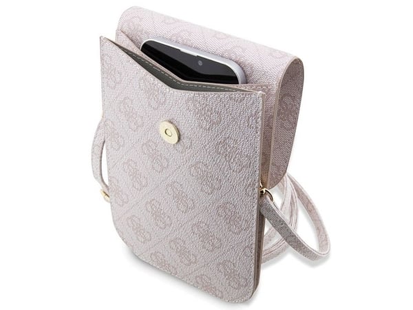 Guess Guess 4G Stripes – crossbody-veske til telefon (rosa)