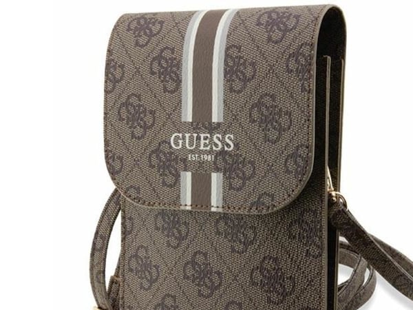 Guess Guess 4G Stripes - crossbody-veske til telefon (brun)