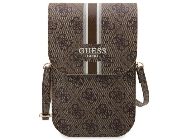 Guess Guess 4G Stripes - crossbody-veske til telefon (brun)