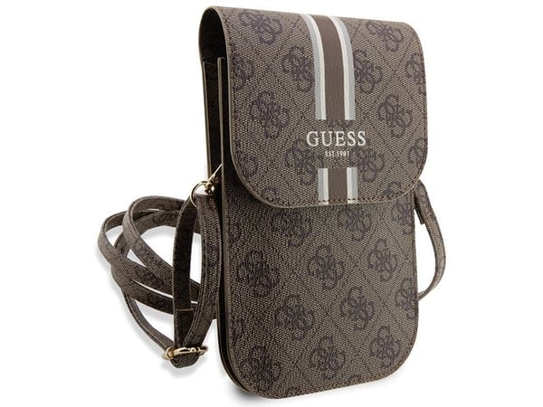 Guess Guess 4G Stripes - crossbody-veske til telefon (brun)