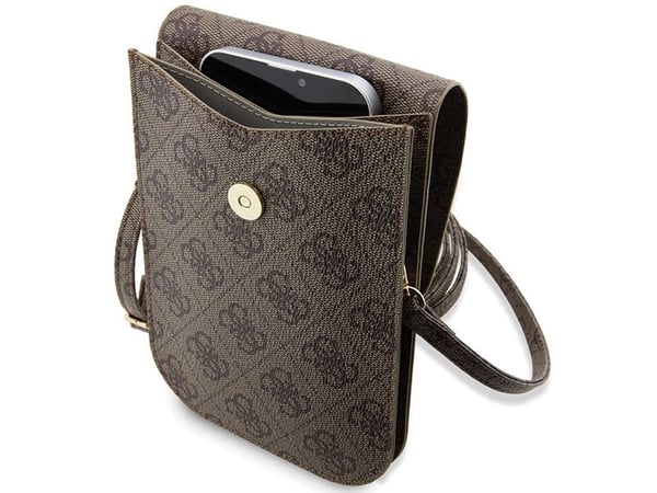 Guess Guess 4G Stripes - crossbody-veske til telefon (brun)