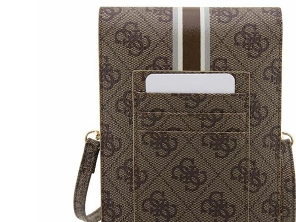 Guess Guess 4G Stripes - crossbody-veske til telefon (brun)