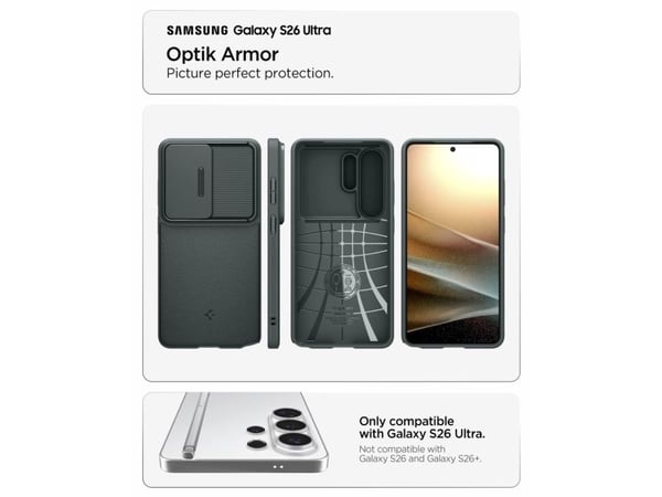 Spigen skal Optik Armor för Samsung Galaxy S26 Ultra - grön