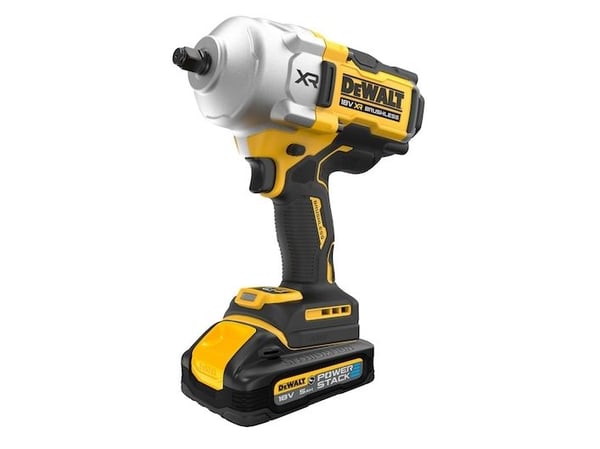akkukäyttöinen iskuväännin 1/2", 1626 Nm, kumipäällysteinen 18V Li-lon 2x5.0Ah POWERSTACK DeWalt [DCF961H2G-QW]