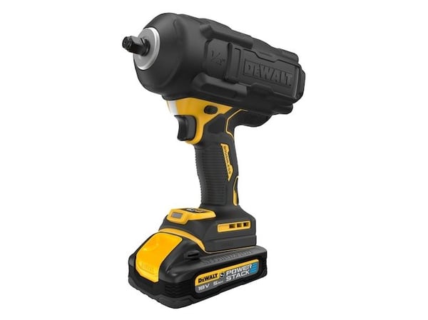 akkukäyttöinen iskuväännin 1/2", 1626 Nm, kumipäällysteinen 18V Li-lon 2x5.0Ah POWERSTACK DeWalt [DCF961H2G-QW]