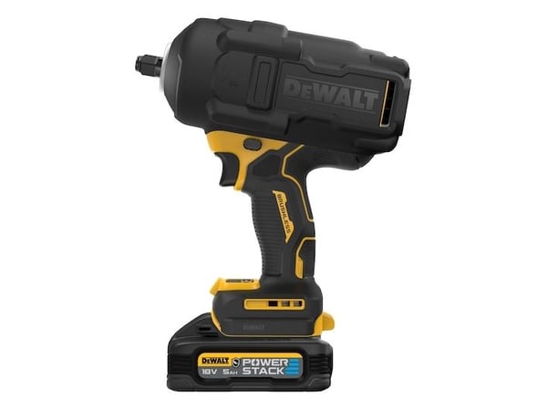 akkukäyttöinen iskuväännin 1/2", 1626 Nm, kumipäällysteinen 18V Li-lon 2x5.0Ah POWERSTACK DeWalt [DCF961H2G-QW]