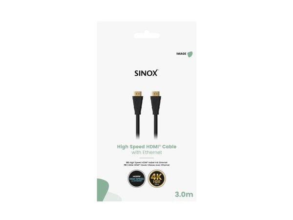 Sinox HDMI™-kabel 4K60Hz+E. 3 m svart