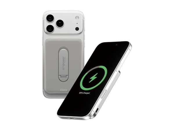 empower by PanzerGlass - Strømbank - med spin-stativ - 5000 mAh (USB-C) - titan