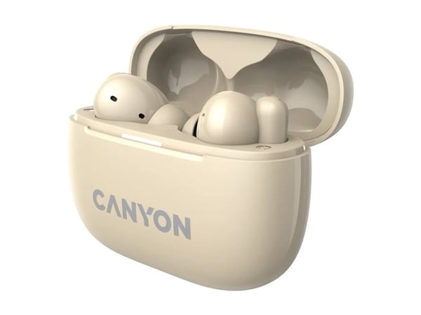 Canyon OnGo 10 - True wireless-hodetelefoner med mikrofon - i øret - Bluetooth - aktiv støydemping - beige