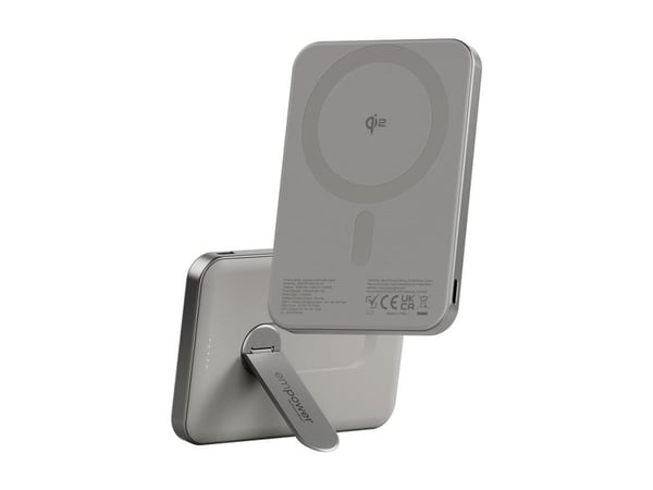 empower by PanzerGlass - Strømbank - med spin-stativ - 5000 mAh (USB-C) - titan