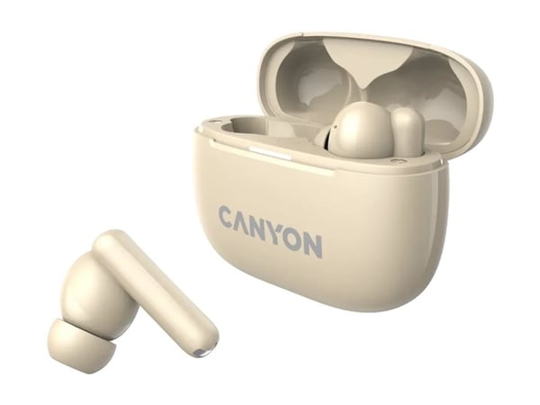 Canyon OnGo 10 - True wireless-hodetelefoner med mikrofon - i øret - Bluetooth - aktiv støydemping - beige