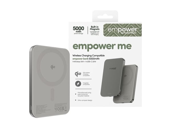 empower by PanzerGlass - Strømbank - 5000 mAh (USB-C) - titan
